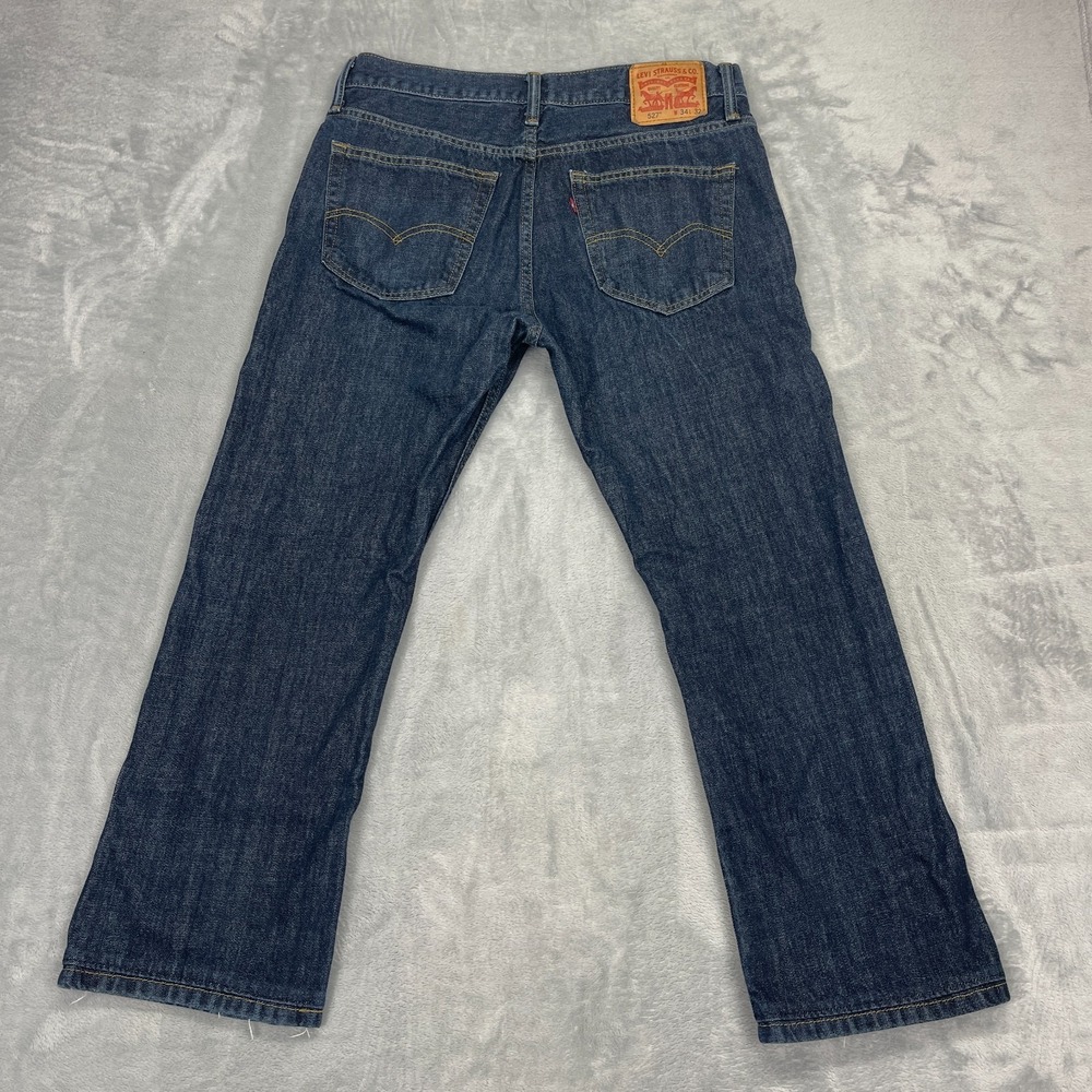 Levi's Jeans Mens 34x32 (34x28) Blue Denim 527 Dark Wash Americana Slim Bootcut - Picture 2 of 11